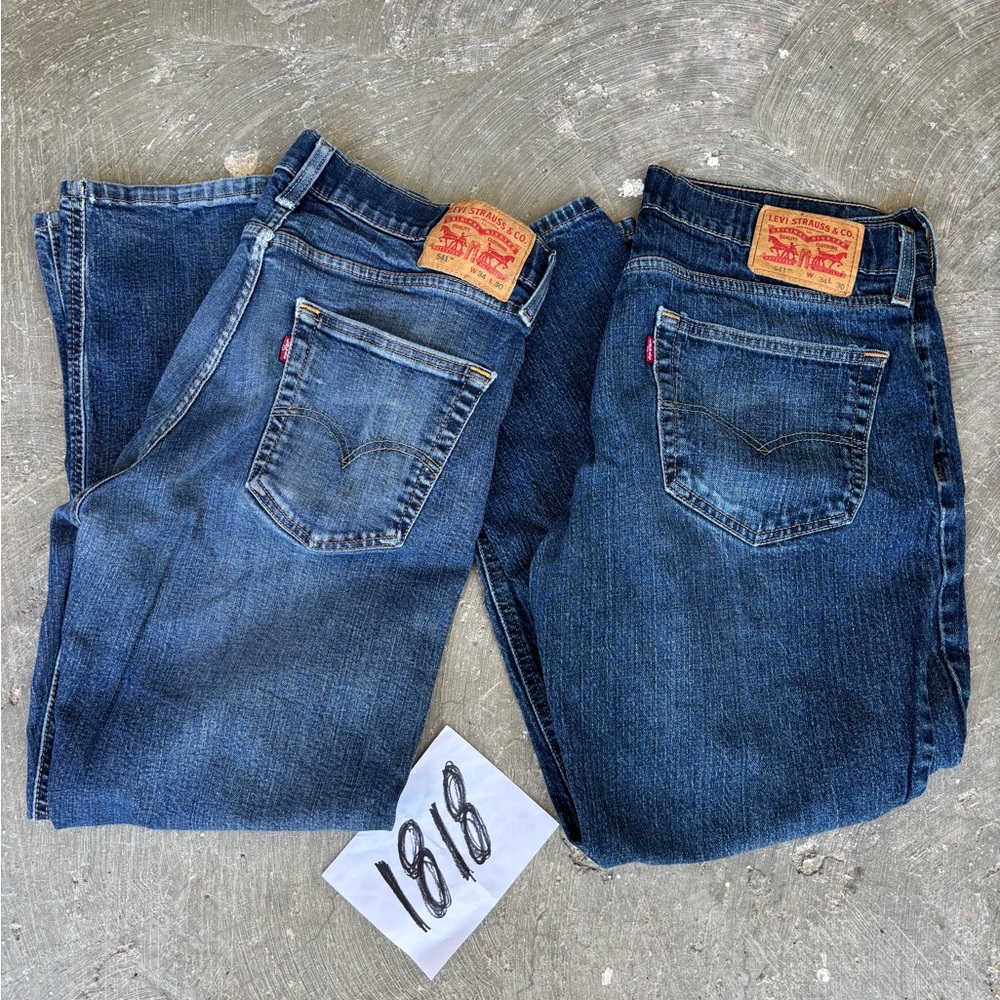 Levis 541 Jeans Tapered Fit Stretchy Men’s Size 34x27 Lot Of 2
